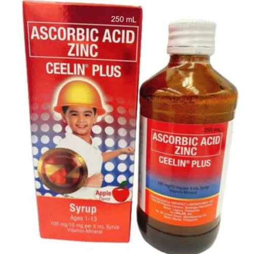 Ceelin Plus - Ascorbic Acid Zinc - Vitamin For Ages 1 - 13 Year Old - 250 ML BIG