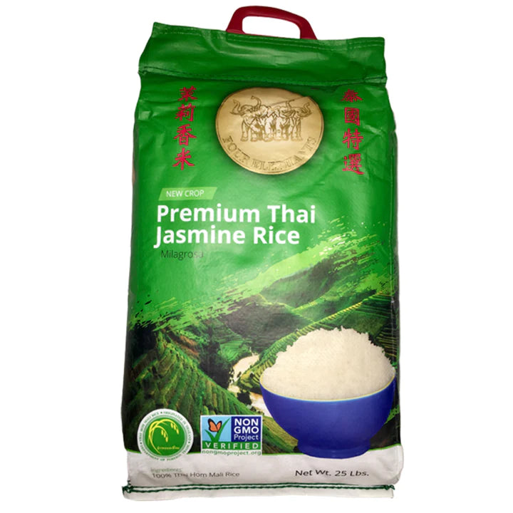 Four Elephants Premium 25 Pounds Jasmine Rice Certified Non-GMO