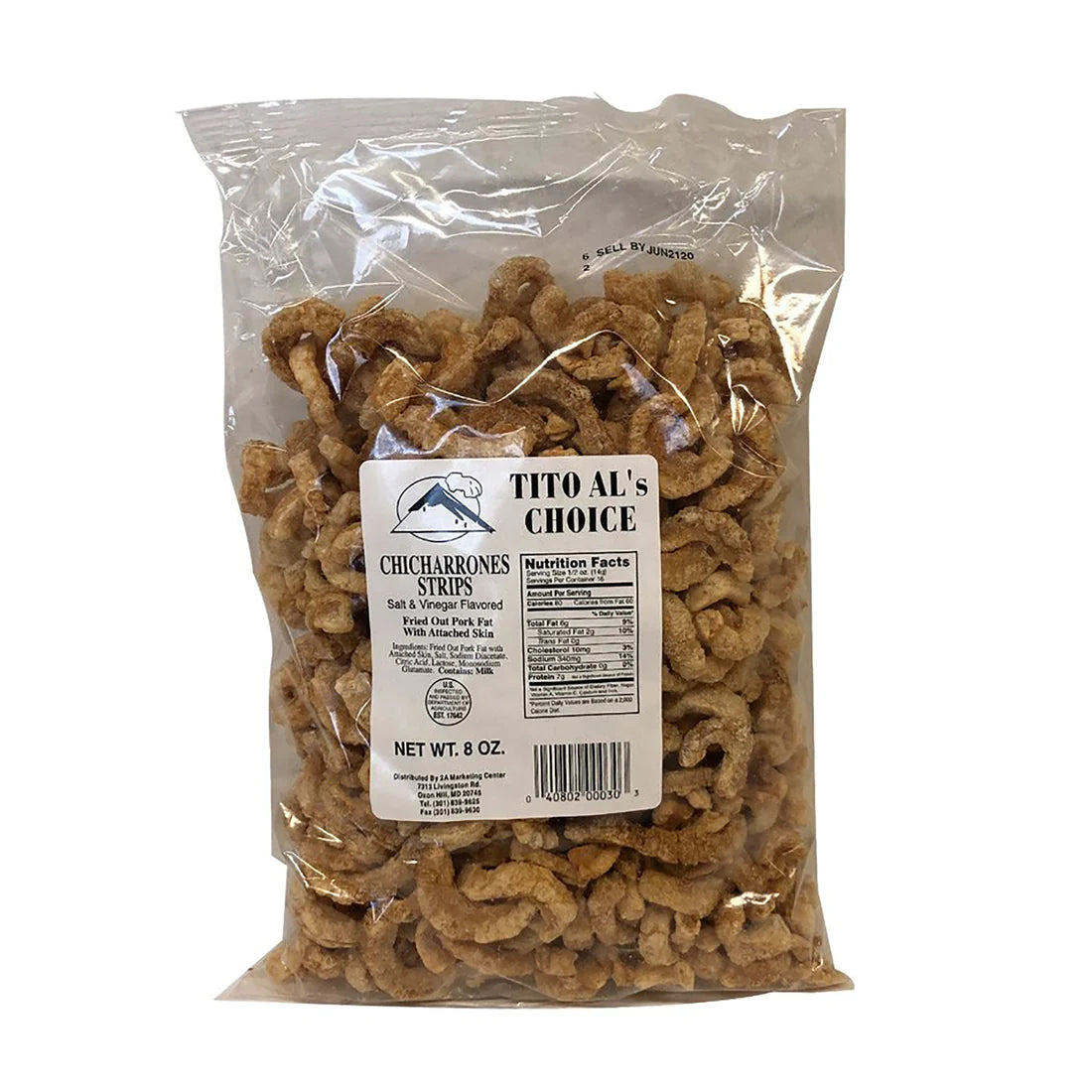 Tito Al's Choice Chicharrones Strips - Salt Vinegar Flavor 8oz