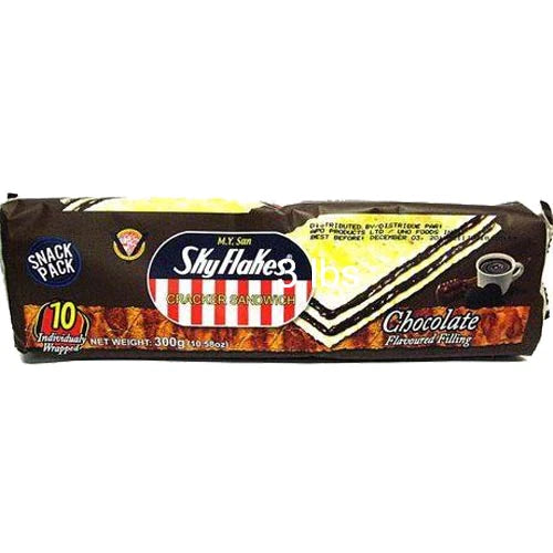 M.Y. San - Skyflakes Cracker Sandwich - Chocolate Flavored 10 Pack 300g